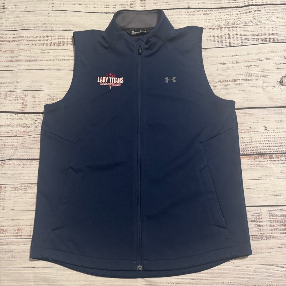 Under‎ Armour Vest Blue Full Zip Golf Coldgear Men's Size XL